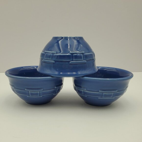 Longaberger Woven Traditions Cornflower Blue Dessert Fruit Sauce Dip Bowls - Picture 1 of 8